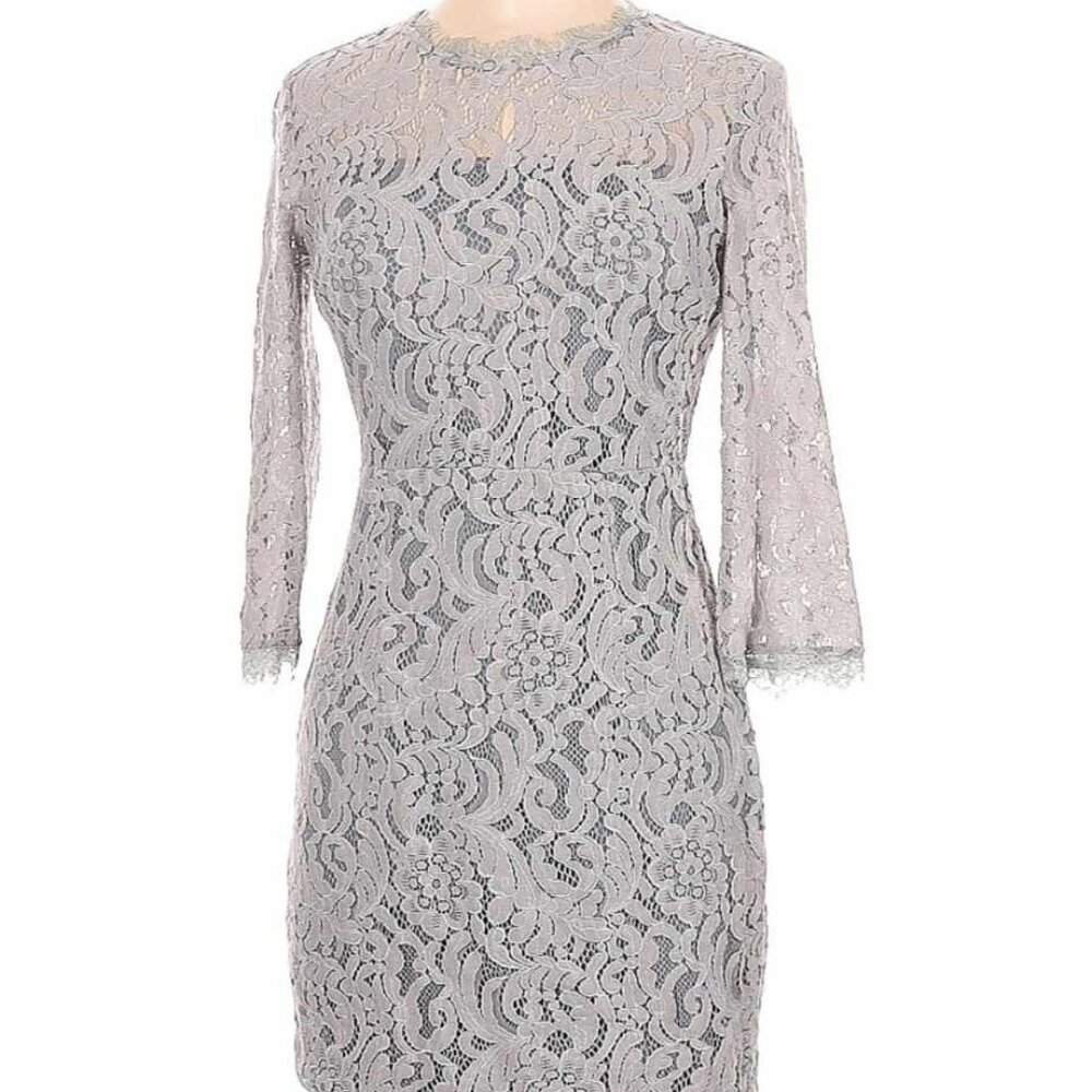 Dress Forum Women's Silver/Grey lace dress, size M